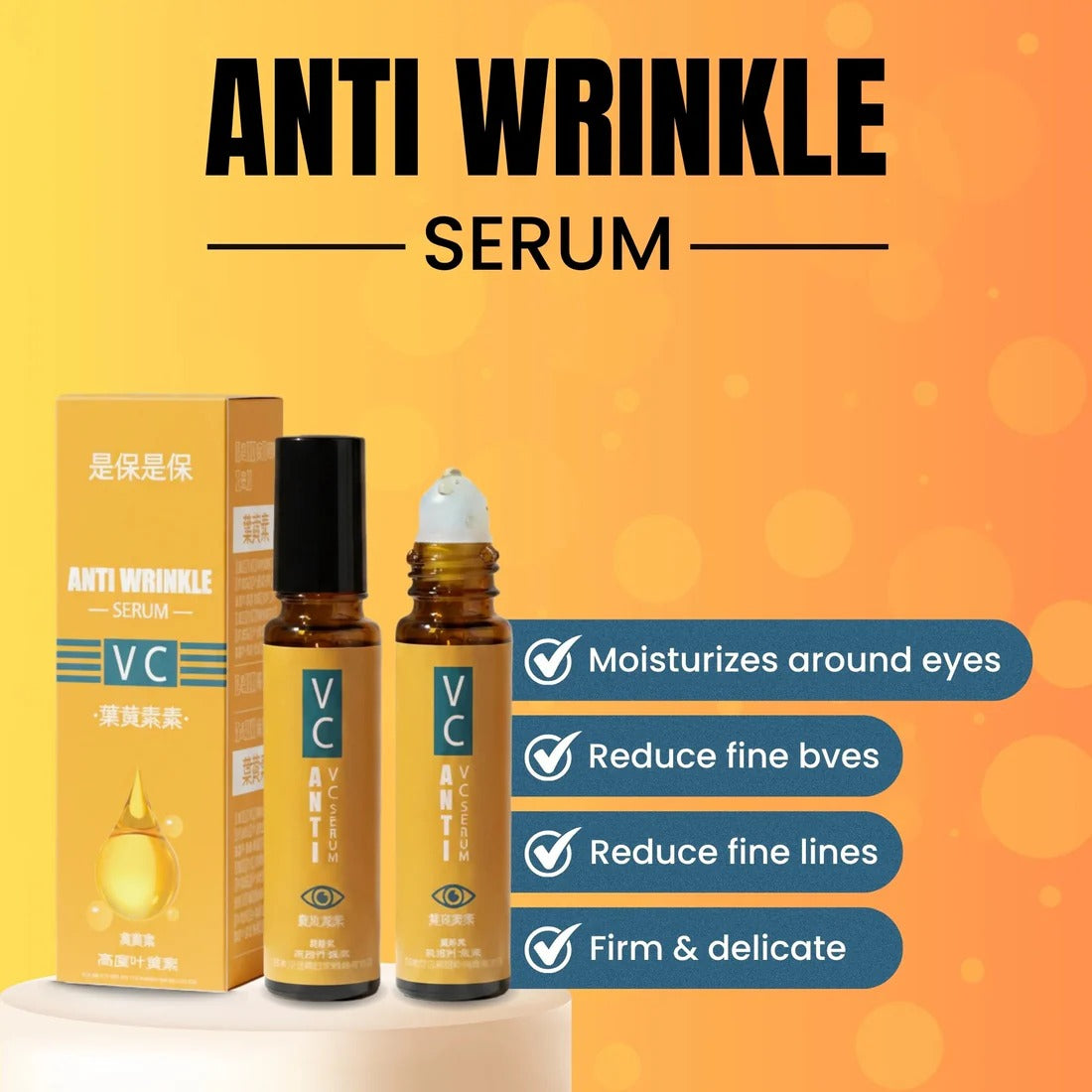 Lutein Anti-Wrinkle Serum – Firming & Radiance Boosting Facial Serum for Smooth
