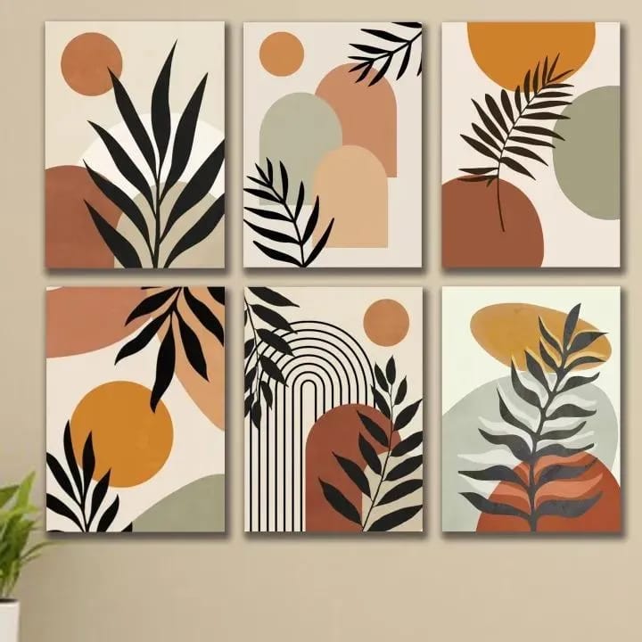 Six-Piece Abstract Art Wall Frame Set